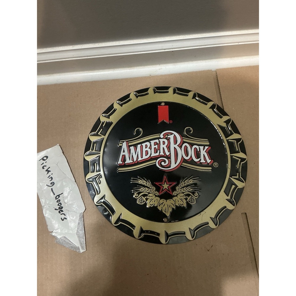 Vintage Michelob Amber Bock large metal bottle cap wall sign